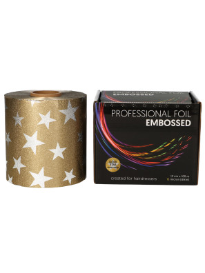 Folie Aluminium Rol Gold Star Embossed 12cmx100m 15MU