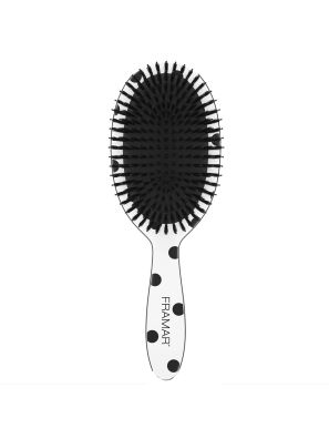 Framar Polish Brush Black Polka Dots on White