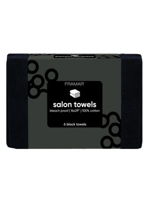 Framar Salon Towels 100% Cotton Black 6st.