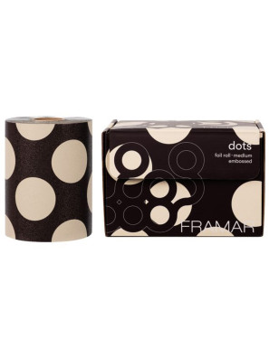 Framar Big Cream Dots on Dark Brown Embossed Folie Rol 320FT