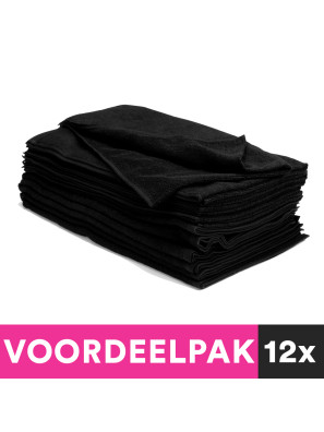 12 pièces Serviette de bain noire profonde 50x85cm Advantage Pack