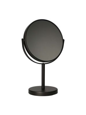 Miroir sur pied noir mat 30,5cm 5x loupe