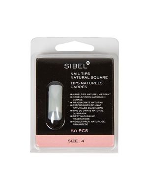 Sibel Nails Nageltips Natural Square Size 4 50st.