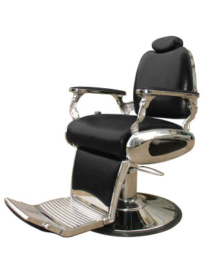 Fauteuil de barbier Barburys Arrow noir avec pompe hydraulique
