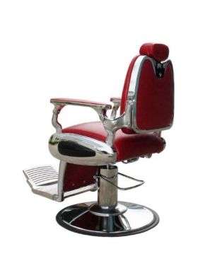 Fauteuil de barbier Barburys Arrow rouge avec pompe hydraulique