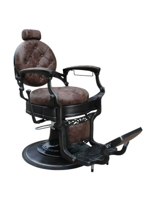 Barburys Malone Barber Chair Retro Brown avec pompe hydraulique