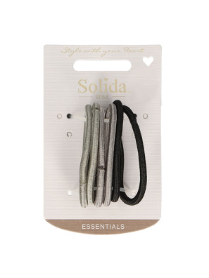Solida Rubber Bands Black/Grey Large 6pcs.