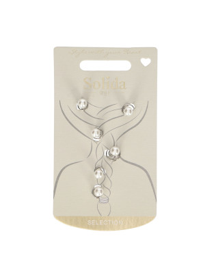 Solida Draaiklemmetjes met Parel Klein Wit 6st.