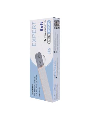 Staleks Pro Nail File Jetable Soft Base White Expert 20/150 Grit Straight 25pcs.