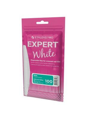 Staleks Pro Nail File Jetable White Expert 42/100 Grit Crescent 50pcs.