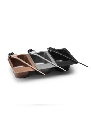 Verfbakjes set 3x180ml Brons - Zilver - Zwart inclusief Kwasten