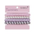Sibel Twisties Haarelastieken Roze/Paars 4 st.