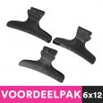 6x12 Stuks Wegzet Klem Medium Zwart Voordeelpakket