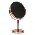 Miroir sur pied or rose 30,5cm loupe 7x