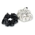 Beauty Pillow Luxury Silk Scrunchies - Silver & Black