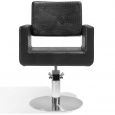 Sibel Kappersstoel Felicitas Croco Zwart met Ronde Voet