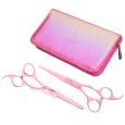 Olivia Garden Scissors Kit Silkcut Think Pink 5.75 + 6.35