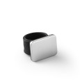 Magneet Armband Zwart met Rubberen Rand