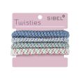 Sibel Twisties Haarelastieken Blauw/Groen 4 st.