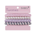 Sibel Twisties Haarelastieken Roze/Paars 4 st.