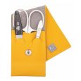 Erbe Solingen 3-delige Manicure Etui met Drukknoop sluiting Mosterd Geel (ERBE9671)