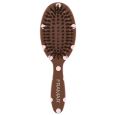 Framar Mini Polish Brush Pink Polka Dots on Chocolate Brown