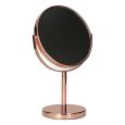 Miroir sur pied or rose 30,5cm loupe 7x