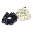 Beauty Pillow Luxury Silk Scrunchies - Pearl & Galaxy Blue