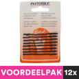 12 Stuks Invisible Schuifjes Newey Kaartje Bruin Lang Voordeelpakket