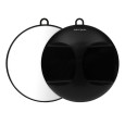 Miroir Luna rond noir avec poignée