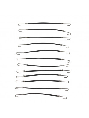 Elastiek met Haakjes Zwart 12st.