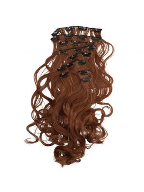 Hair Angels Extensions à Clipper Set Complet 10 Rows Wavy Teddy Brown