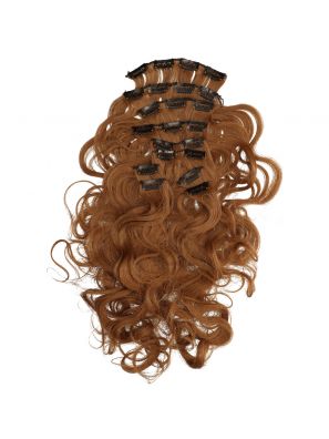 Hair Angels Extensions à Clipper Set Complet 10 Rows Wavy Mahogany Brown