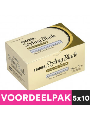 5x10 Stuks Feather Styling Mesjes Voordeelpakket