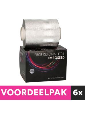 Folie Aluminium Zilver 12cm x 100m 15MU Embossed 6 Stuks Voordeelpakket