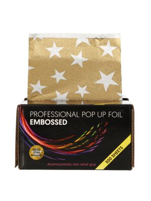 Folie Aluminium Voorgesneden Gold Star Embossed 13x27cm 15MU 500st.