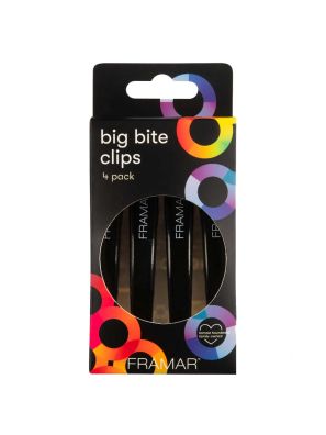 Framar Big Bite Clips Black 4st.