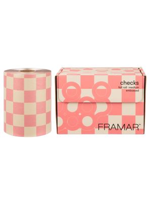 Framar Beige &amp; Pink Checks Embossed Folie Rol 320FT