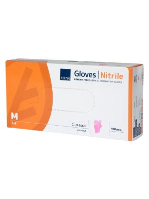 Abena Poedervrije Nitrile Handschoenen Maat Medium 100 stuks Roze