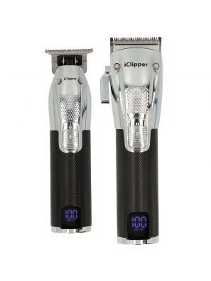 iClipper Set Trimmer K33 PRO Cordless Silver/Gunsteel + Trimmer I33 Pro Cordless Silver/Gunsteel