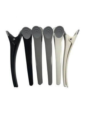 Klem Ganzebek Lang Zwart/Grijs/Wit Glans 6st.