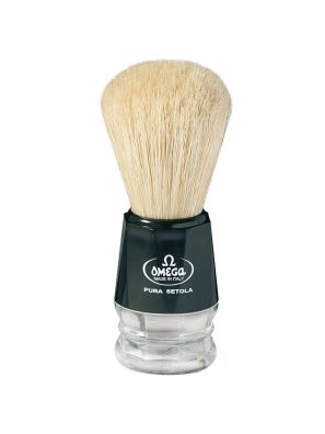 Omega Scheerkwast Varkenshaar Zwart Handvat 10cm