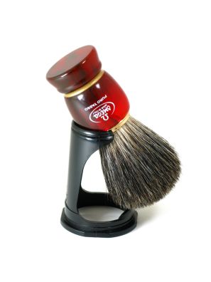 Omega Scheerkwast 100% Black Badger Hars Handvat + Standaard 10cm