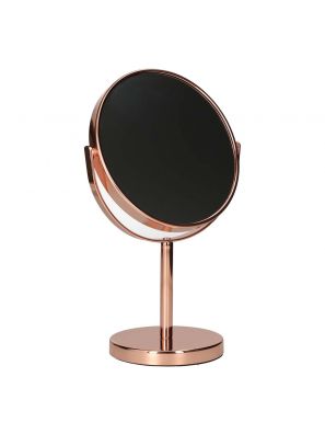 Miroir sur pied or rose 30,5cm loupe 7x