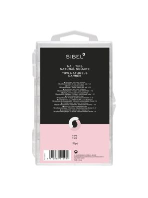 Sibel Nails Nageltips Natural Square 10 Sizes 100st.