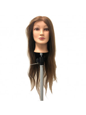 Beaux Cheveux Oefenkop Dames Elisah 100% Human Haar Bruin 60cm