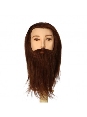 Beaux Cheveux Oefenkop Heer Daan 100% Human Haar Bruin