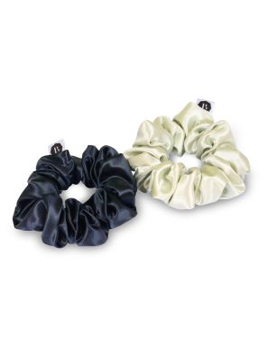 Beauty Pillow Luxury Silk Scrunchies - Pearl &amp; Galaxy Blue