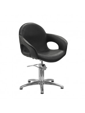 Sibel Kappersstoel Capricious Croco Zwart met 5 Ster Voet