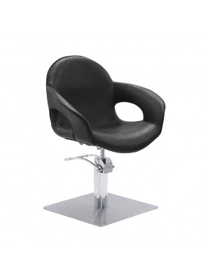 Sibel Kappersstoel Capricious Croco Zwart met Vierkante Voet